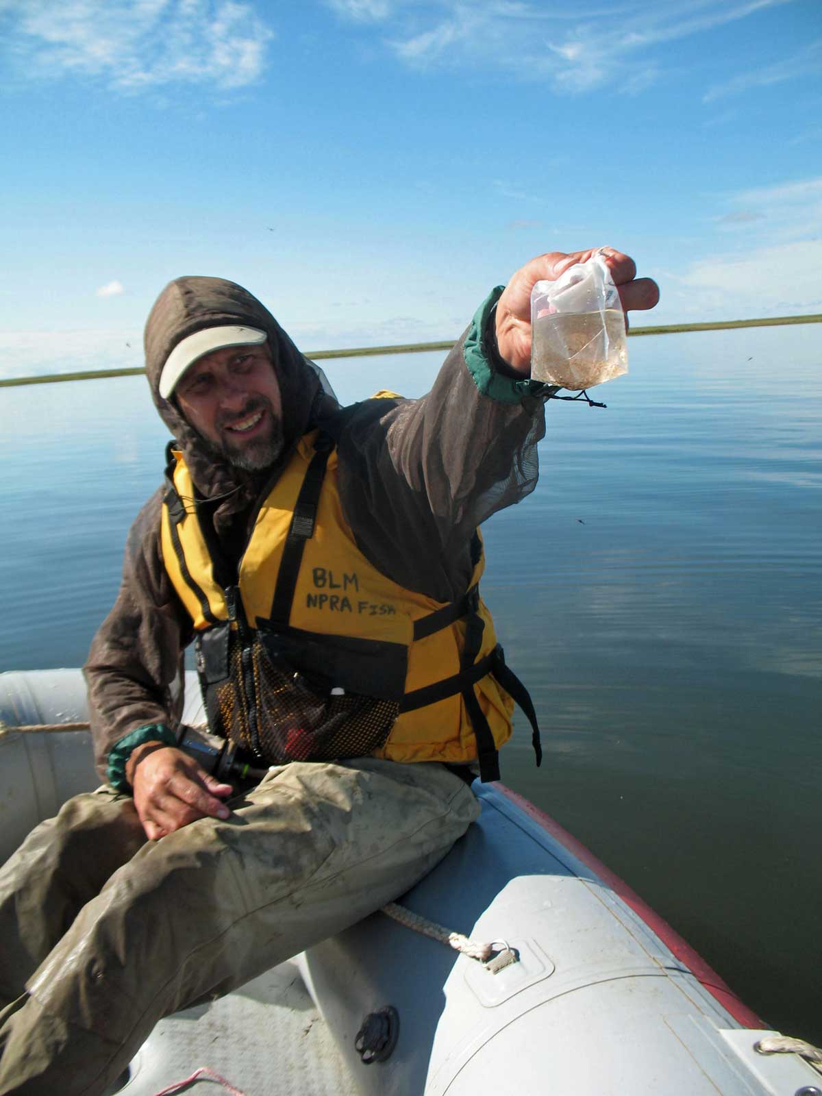 Redworm Lake - sampling from boat